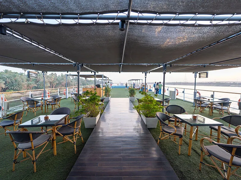 Sun deck of the Golden Boat Nile Cruise Nile cruise